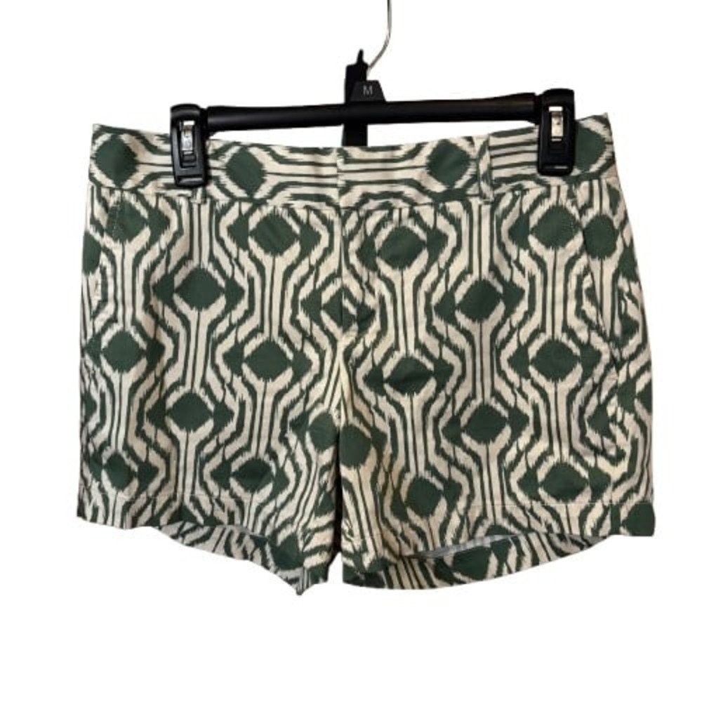 Banana Republic Women's Shorts Sz‎ 2 Green White Pattern